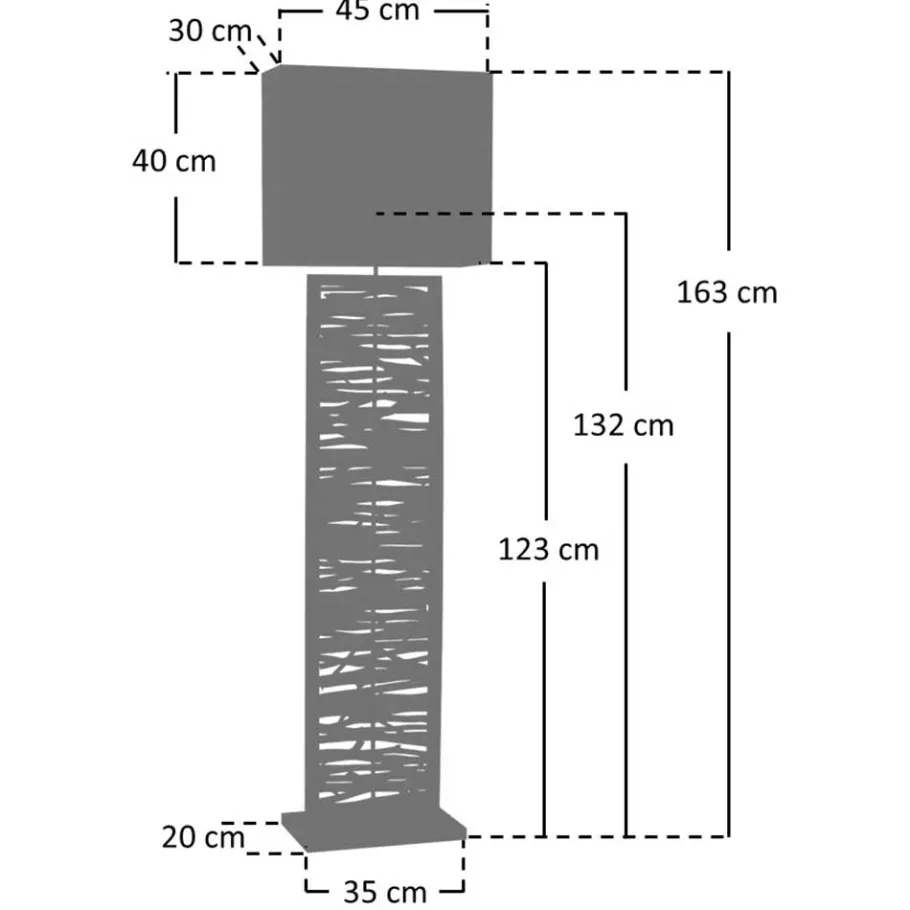 Best Wohnen Rechteck Design Stehleuchte in Schwarz - Orthos