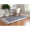 New Wohnen Rechteckiger Orient Teppich in Dunkelblau & Creme - Pandau