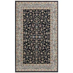 New Wohnen Rechteckiger Orient Teppich in Dunkelblau & Creme - Pandau