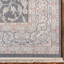 New Wohnen Rechteckiger Orient Teppich in Dunkelblau & Creme - Pandau