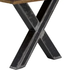 Outlet Wohnen Recyclingholz Designtisch mit Teak Platte - Mocima