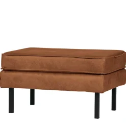 Sale Wohnen Recyclingleder Hocker in Cognac Braun - Sina