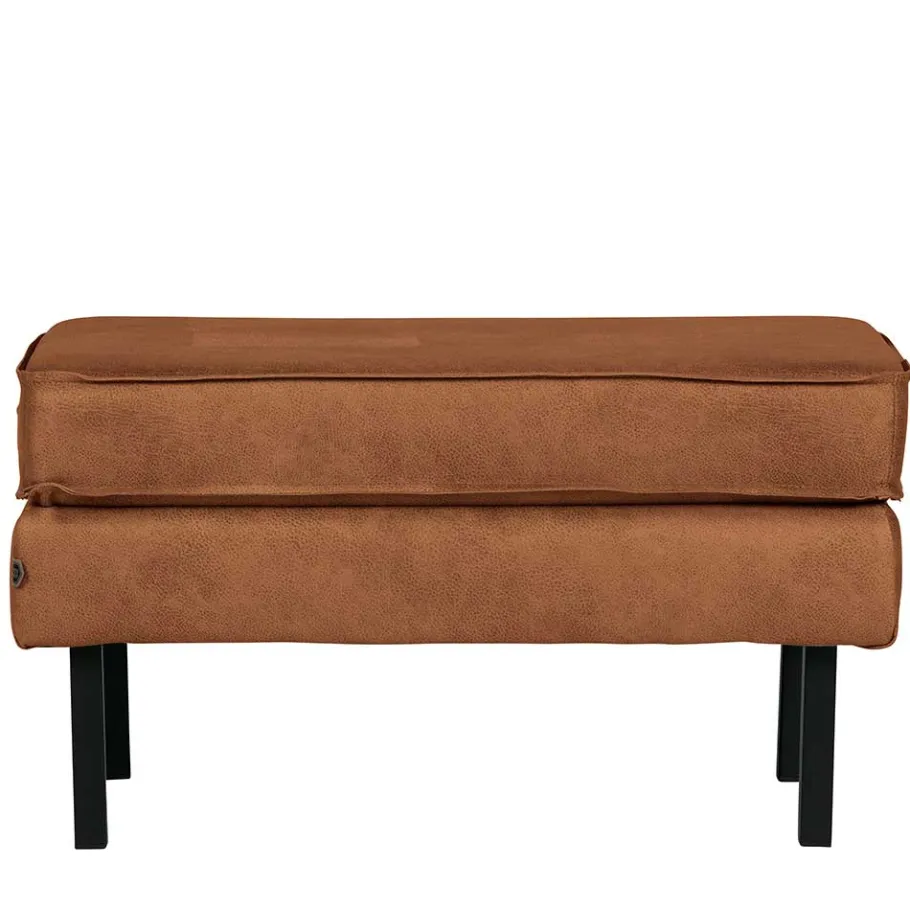 Sale Wohnen Recyclingleder Hocker in Cognac Braun - Sina