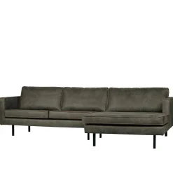 New Wohnen Recyclingleder Sofaecke in Oliv Grün - Laconca