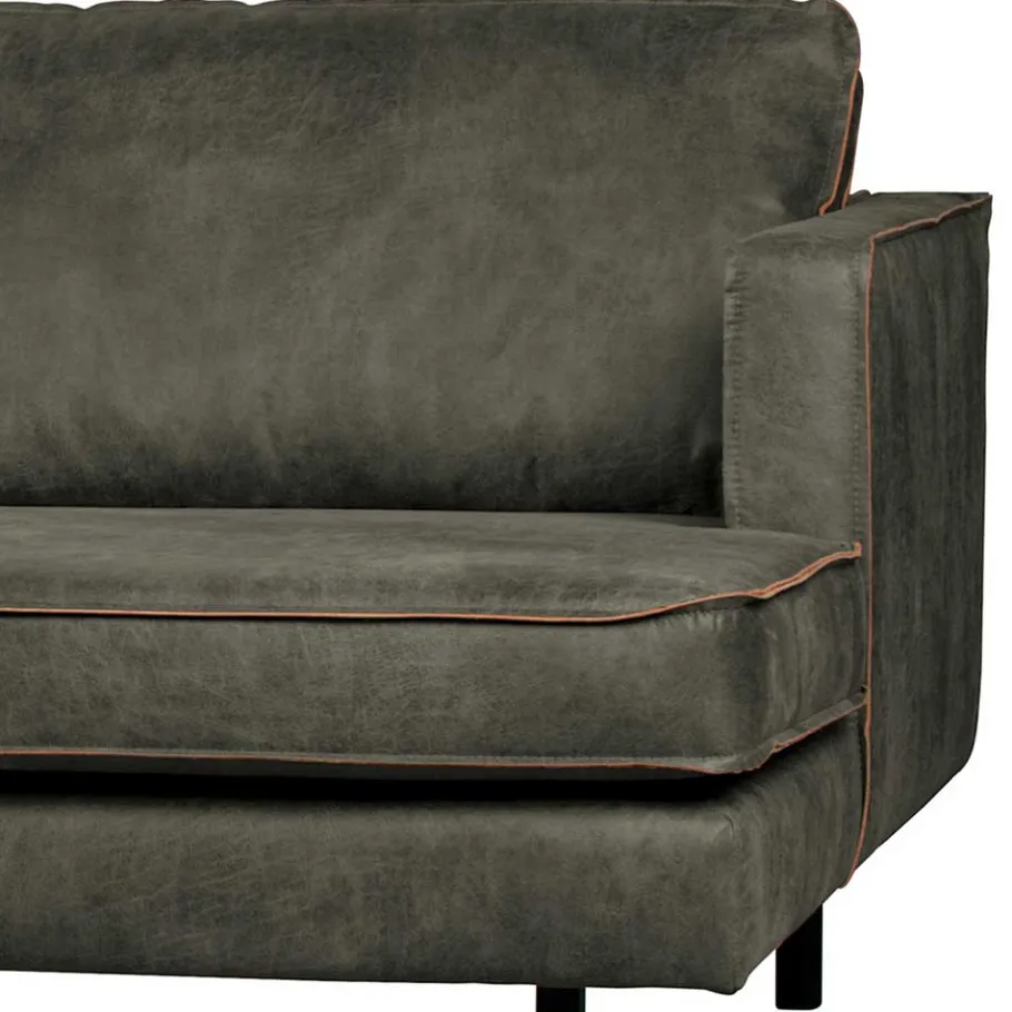 New Wohnen Recyclingleder Sofaecke in Oliv Grün - Laconca