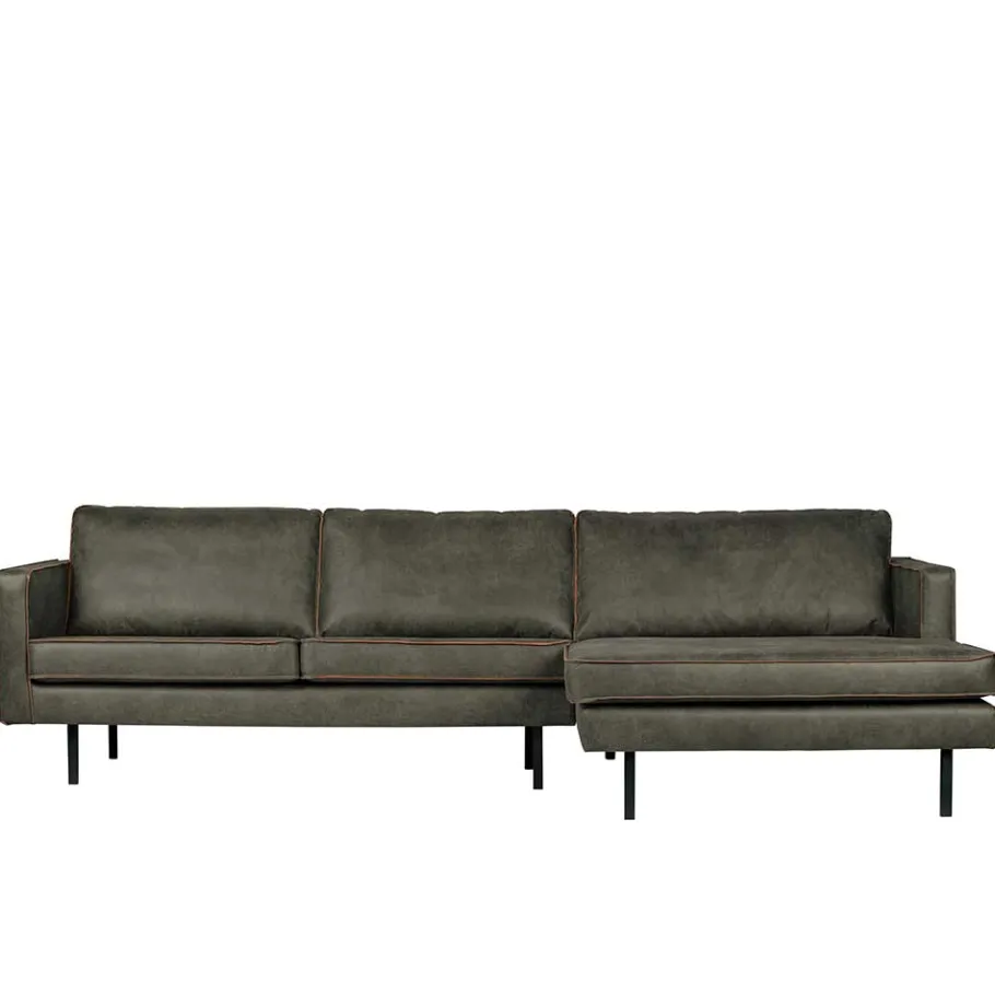 New Wohnen Recyclingleder Sofaecke in Oliv Grün - Laconca