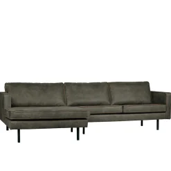 New Wohnen Recyclingleder Sofaecke in Oliv Grün - Laconca