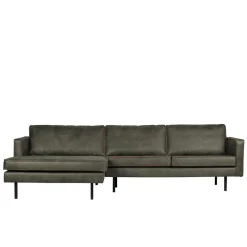 New Wohnen Recyclingleder Sofaecke in Oliv Grün - Laconca