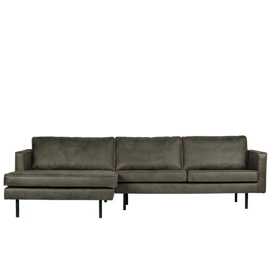 New Wohnen Recyclingleder Sofaecke in Oliv Grün - Laconca