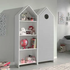 Outlet Wohnen Regal & Schrank in Weiß & Grau - Indefiva (zweiteilig)