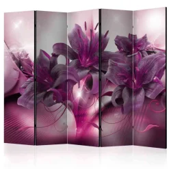 Sale Wohnen Reizvoller Leinwand Paravent in Violett - Fanito
