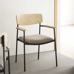 Outlet Wohnen Retro Armlehnenstühle mit Polstersitz - Neago (2er Set)