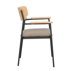 Outlet Wohnen Retro Armlehnenstühle mit Polstersitz - Neago (2er Set)
