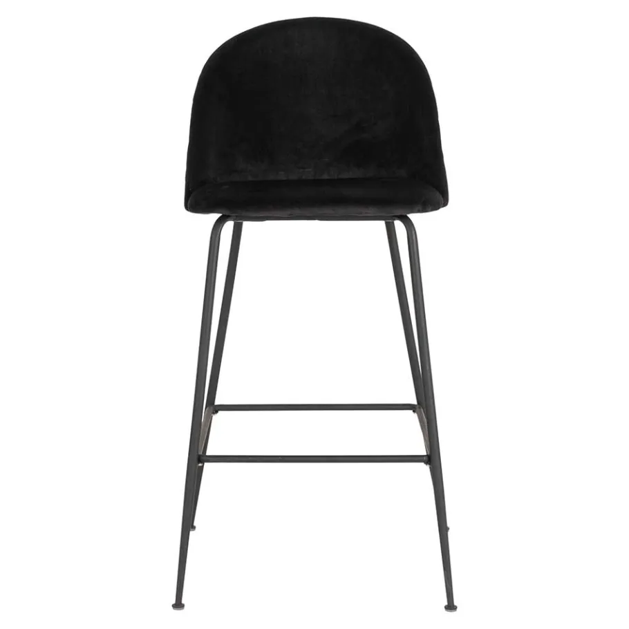 Sale Wohnen Retro Barstühle aus schwarzem Samt - Baltimoore (2er Set)