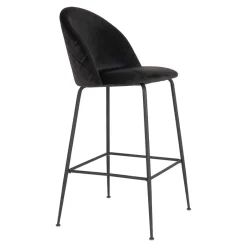 Sale Wohnen Retro Barstühle aus schwarzem Samt - Baltimoore (2er Set)