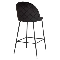 Sale Wohnen Retro Barstühle aus schwarzem Samt - Baltimoore (2er Set)
