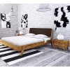 Wohnen Retro Bett aus Wildeiche 190cm lang - Hardus I (dreiteilig)