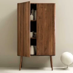 Best Wohnen Retro Chic Highboard aus Nussbaum - Rivossa
