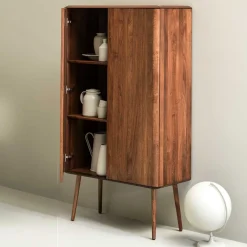 Best Wohnen Retro Chic Highboard aus Nussbaum - Rivossa