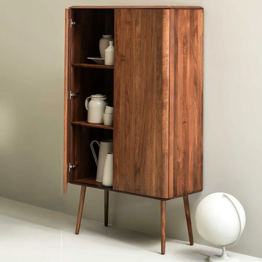 Best Wohnen Retro Chic Highboard aus Nussbaum - Rivossa