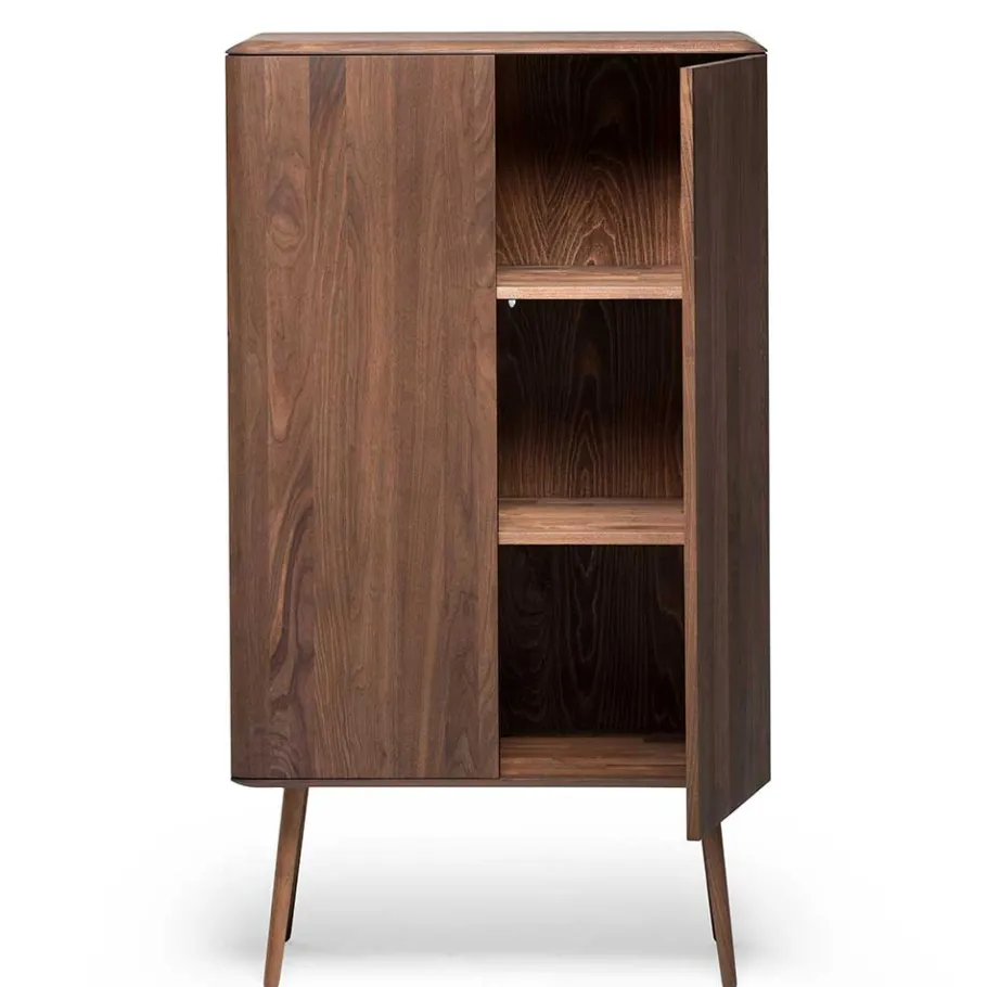 Best Wohnen Retro Chic Highboard aus Nussbaum - Rivossa