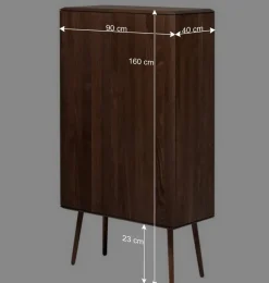 Best Wohnen Retro Chic Highboard aus Nussbaum - Rivossa