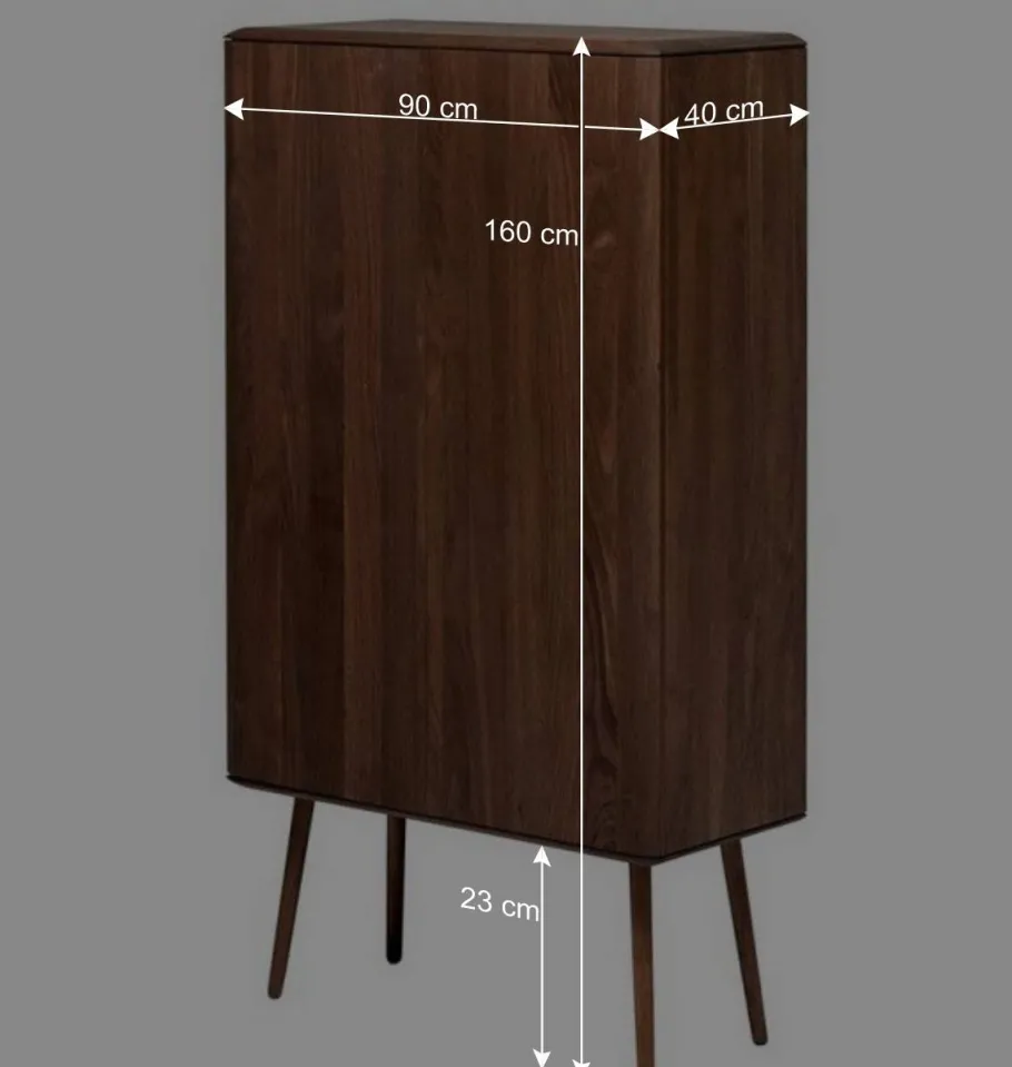 Best Wohnen Retro Chic Highboard aus Nussbaum - Rivossa
