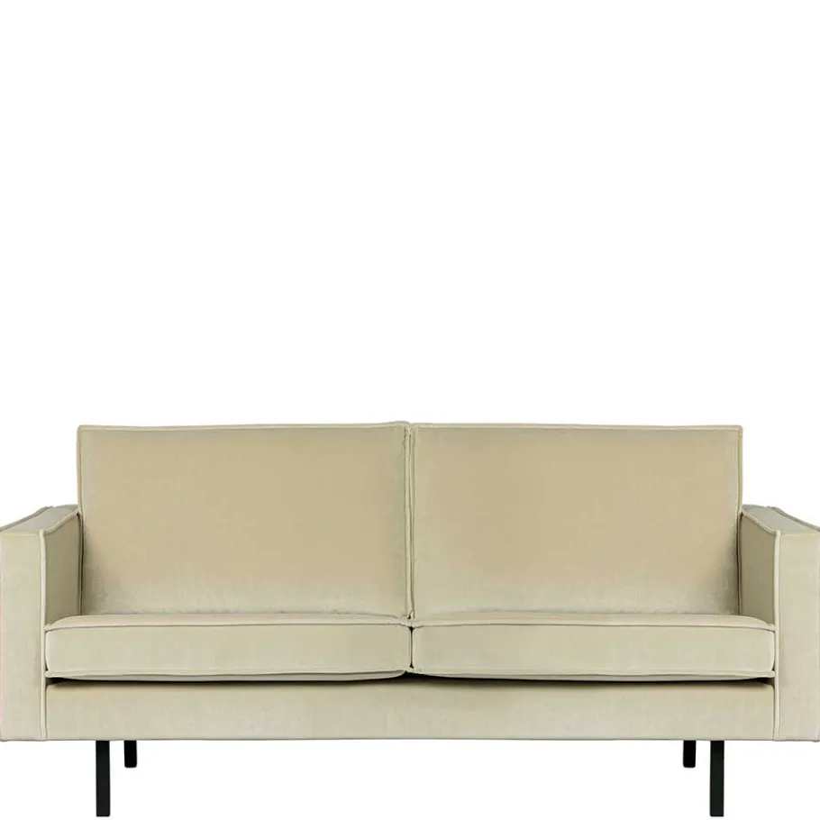 Wohnen Retro Couch aus Samt in Graugrün - Vontada