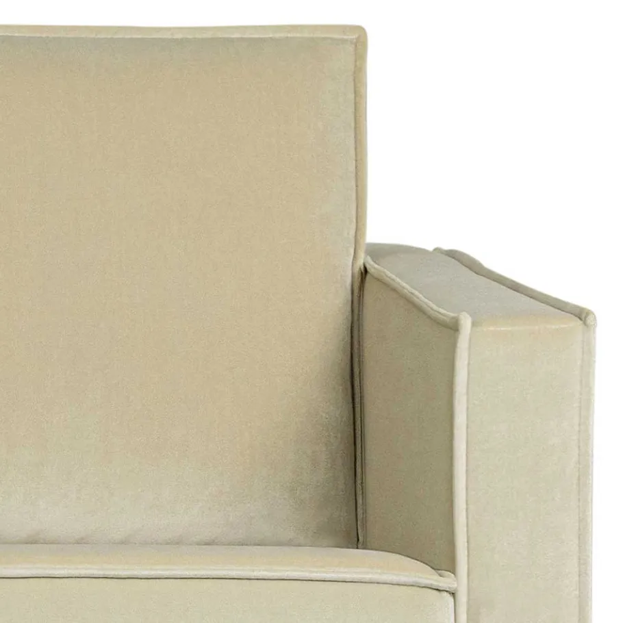 Wohnen Retro Couch aus Samt in Graugrün - Vontada