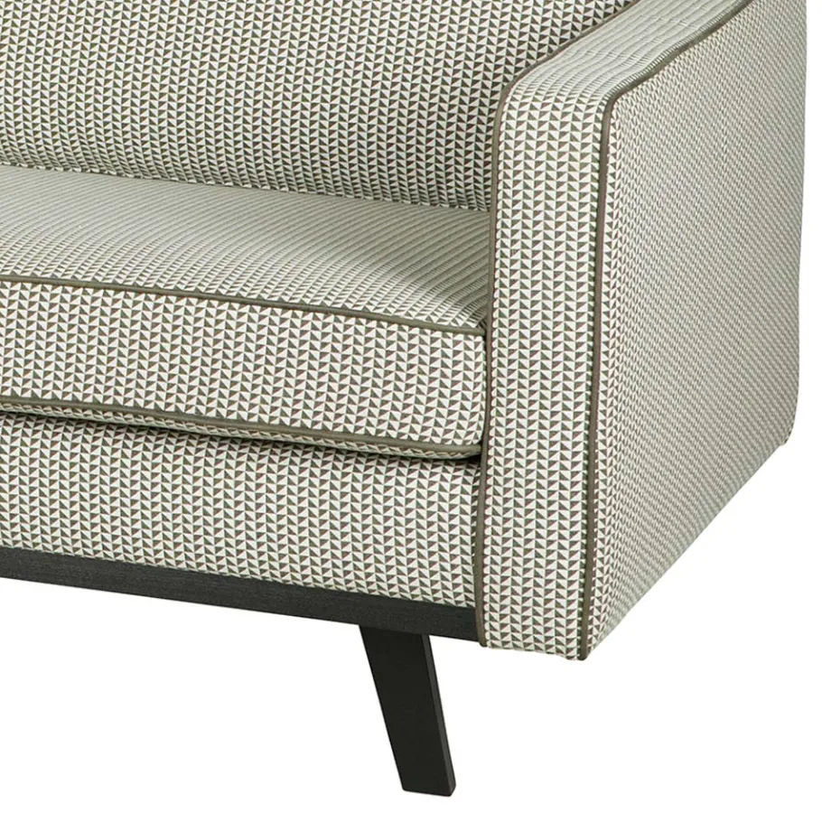 New Wohnen Retro Couch Pluggia in Grün gemustert