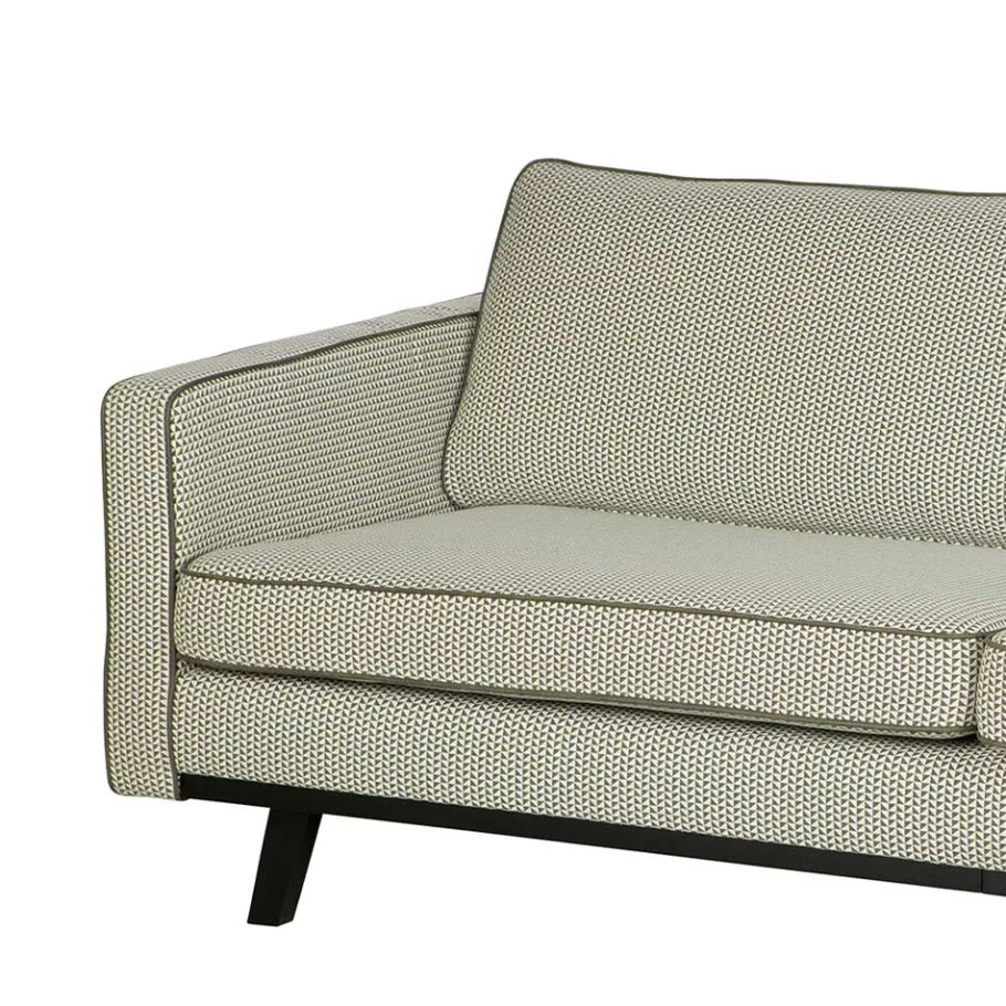 New Wohnen Retro Couch Pluggia in Grün gemustert