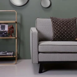 New Wohnen Retro Couch Pluggia in Grün gemustert