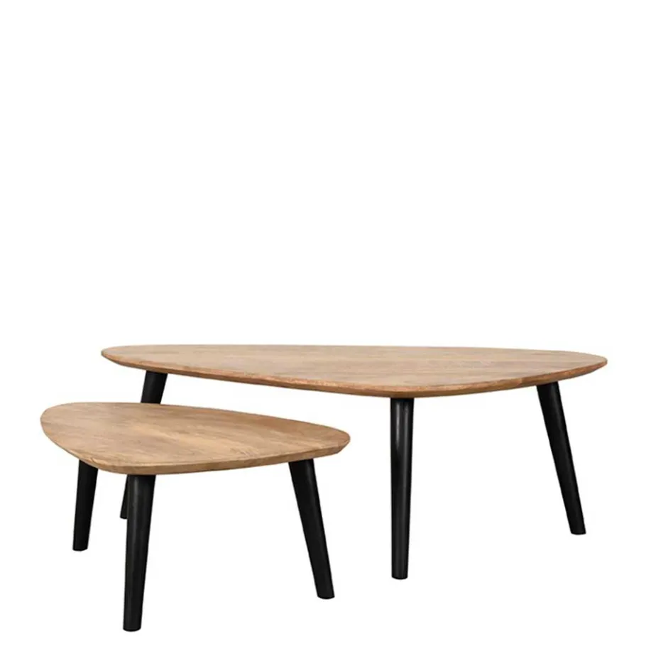 New Wohnen Retro Couchtisch Duo aus Mangoholz - Kopenhagen (zweiteilig)