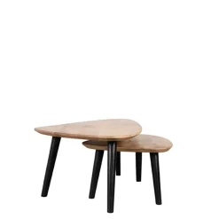 New Wohnen Retro Couchtisch Duo aus Mangoholz - Kopenhagen (zweiteilig)