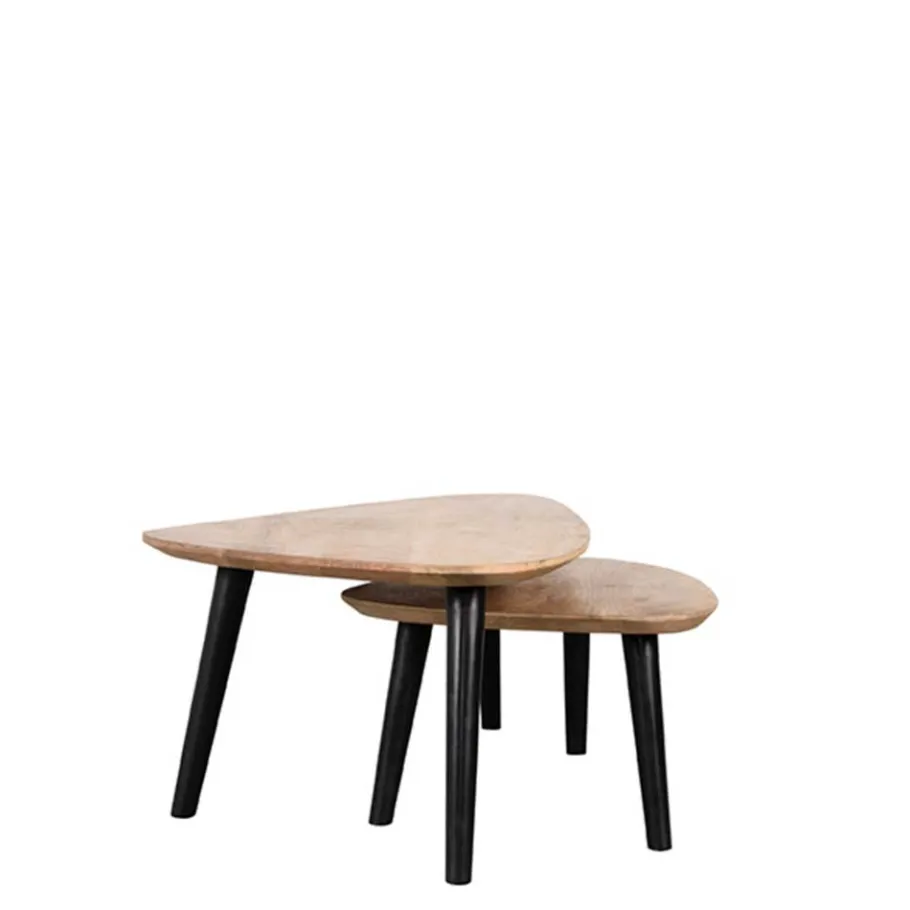 New Wohnen Retro Couchtisch Duo aus Mangoholz - Kopenhagen (zweiteilig)