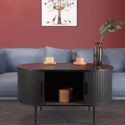 New Wohnen Retro Couchtisch mit Schiebetüren - Lurymav