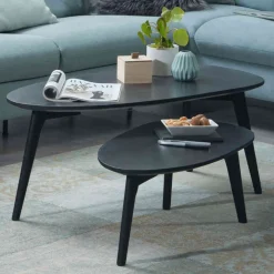 Outlet Wohnen Retro Design Couchtische 2-Satz - Zarinas (zweiteilig)