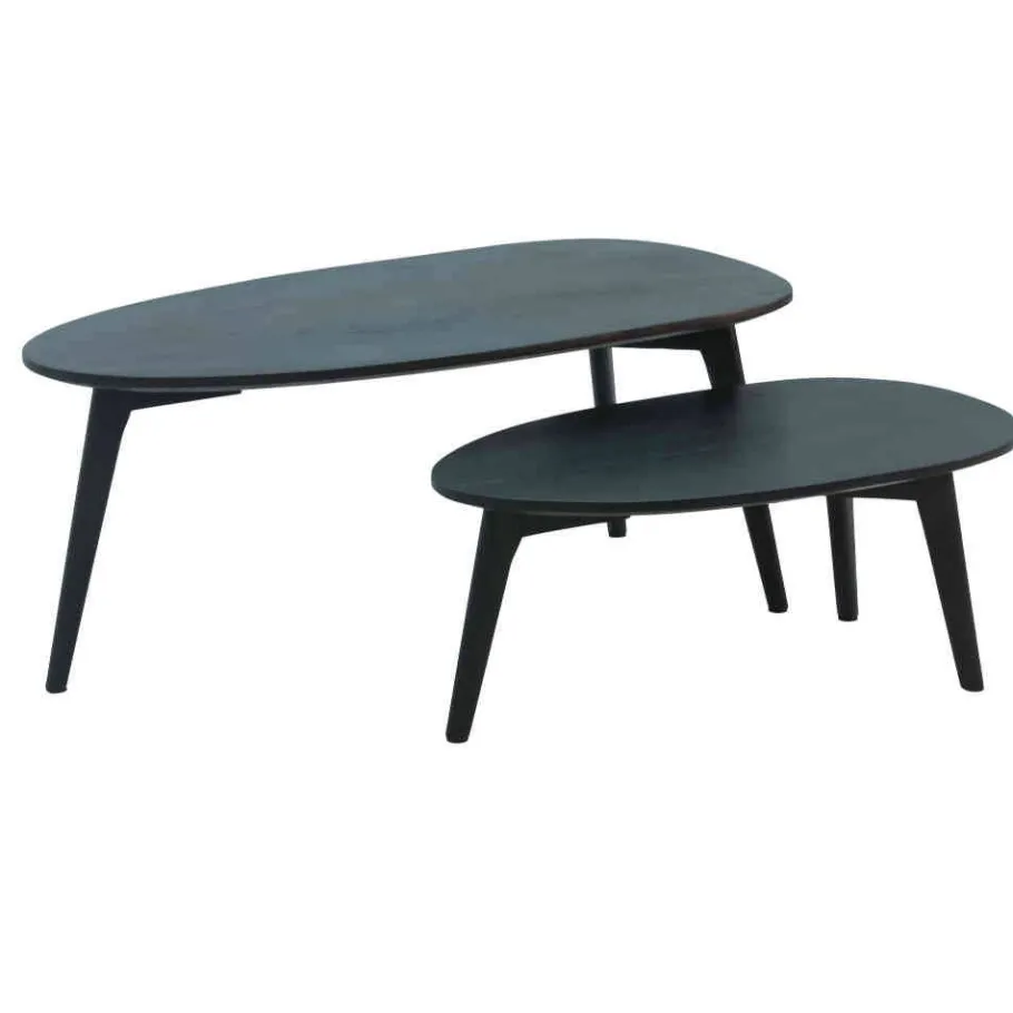 Outlet Wohnen Retro Design Couchtische 2-Satz - Zarinas (zweiteilig)
