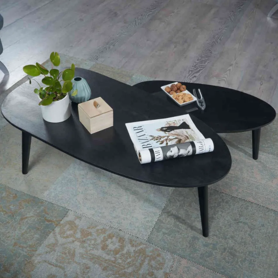 Outlet Wohnen Retro Design Couchtische 2-Satz - Zarinas (zweiteilig)