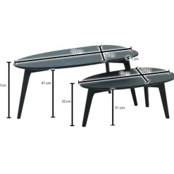 Outlet Wohnen Retro Design Couchtische 2-Satz - Zarinas (zweiteilig)