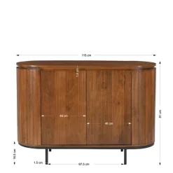 Hot Wohnen Retro Design Kommode aus Mangoholz - Galadira