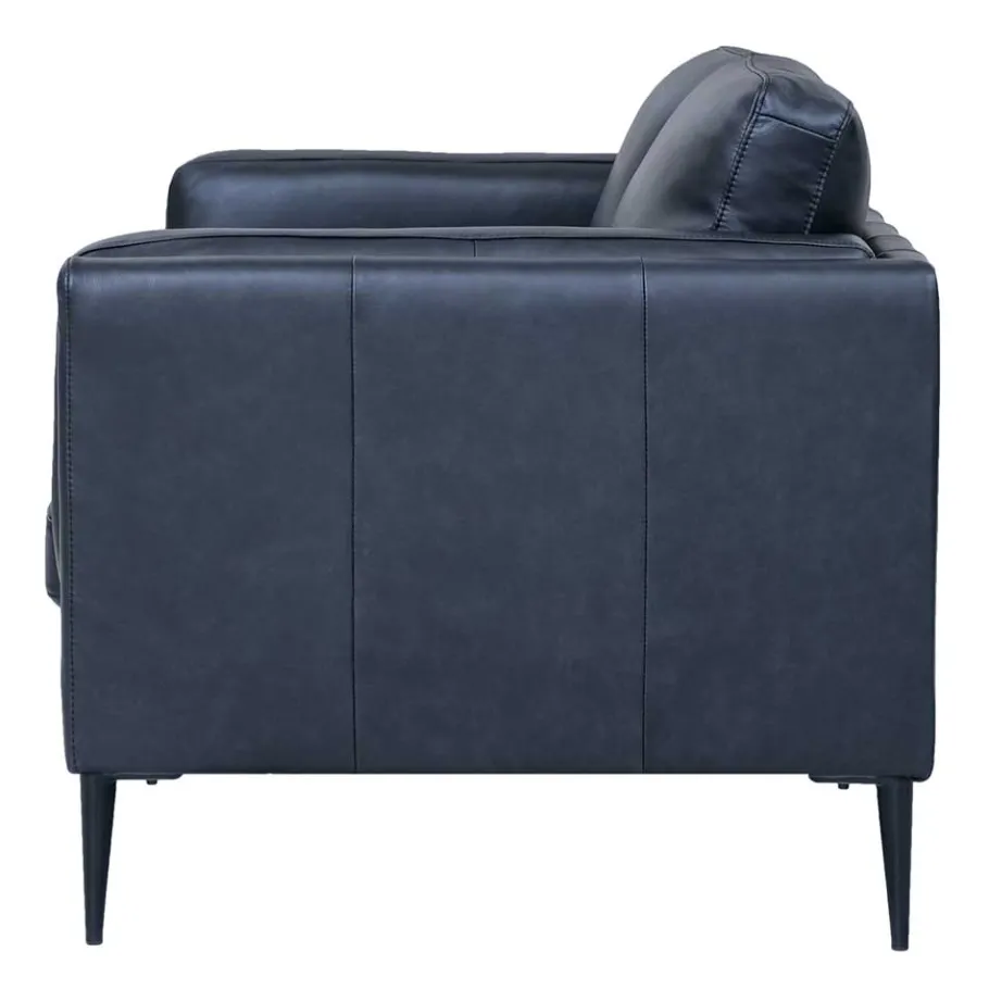 Sale Wohnen Retro Design Ledercouch in Schwarz - Griffina