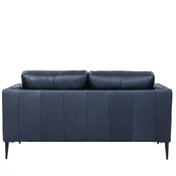 Sale Wohnen Retro Design Ledercouch in Schwarz - Griffina
