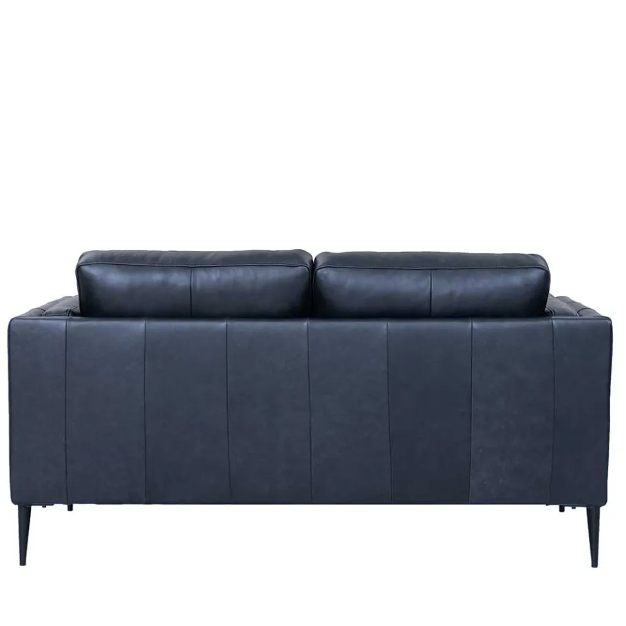 Sale Wohnen Retro Design Ledercouch in Schwarz - Griffina