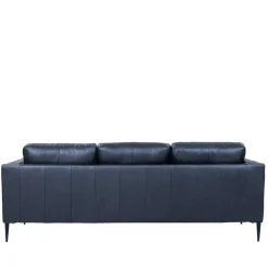 Sale Wohnen Retro Design Ledercouch in Schwarz - Griffina