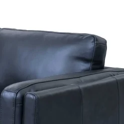 Sale Wohnen Retro Design Ledercouch in Schwarz - Griffina