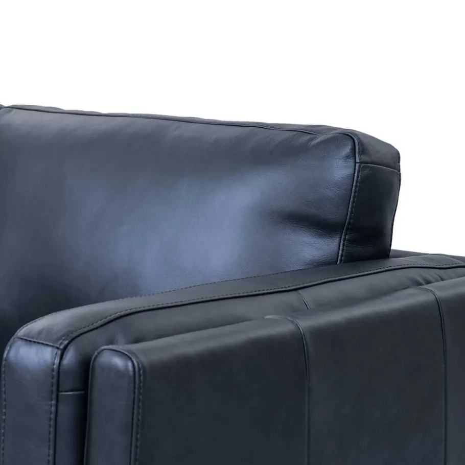 Sale Wohnen Retro Design Ledercouch in Schwarz - Griffina