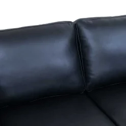 Sale Wohnen Retro Design Ledercouch in Schwarz - Griffina