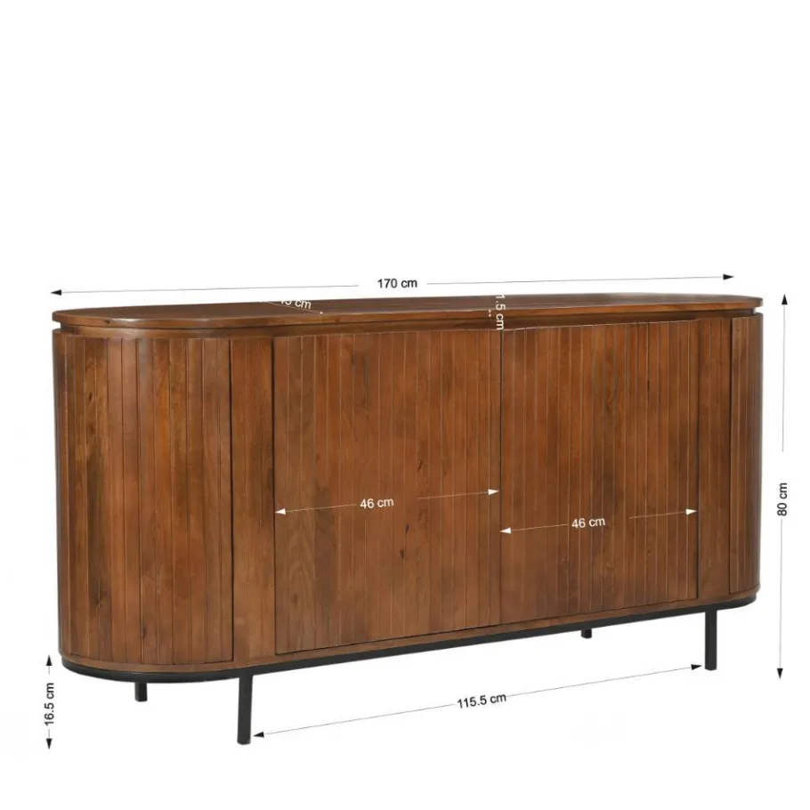 Clearance Wohnen Retro Design Sideboard aus Mangoholz - Galadira