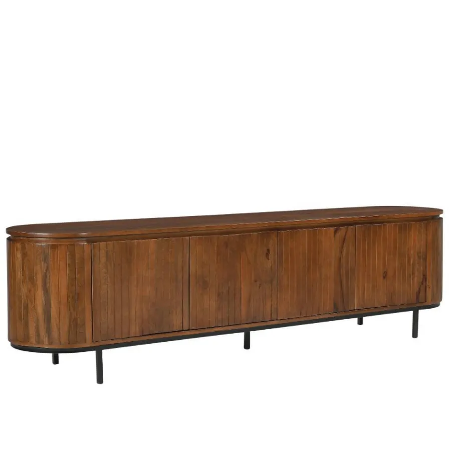 Discount Wohnen Retro Design TV Lowboard aus Mangoholz - Galadira